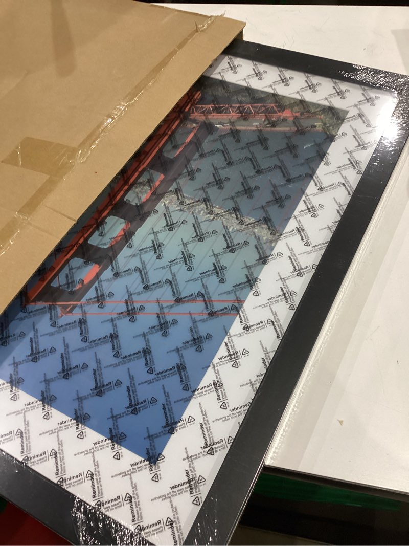 Condition photo showing Good Condition for pealsn 20x24 picture frame set of 2, display pictures 16 x 20 with mat or 20 x 24 without mat for wall mounting display, poster frames, black black 20x24
