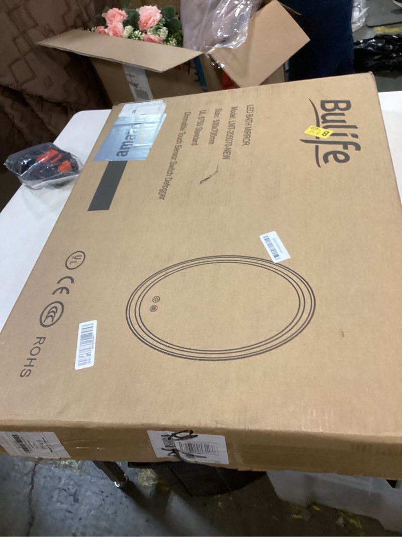 Condition photo showing Good Condition for 28 x 20 inch Oval LED Bathroom Mirror Anti-Fog 3 Colors Light Dimmable Wall Mounted Lighted Bathroom Vanity Mirror Memory Makeup Mirror Touch Switch 28 X 20 Inch Front Light