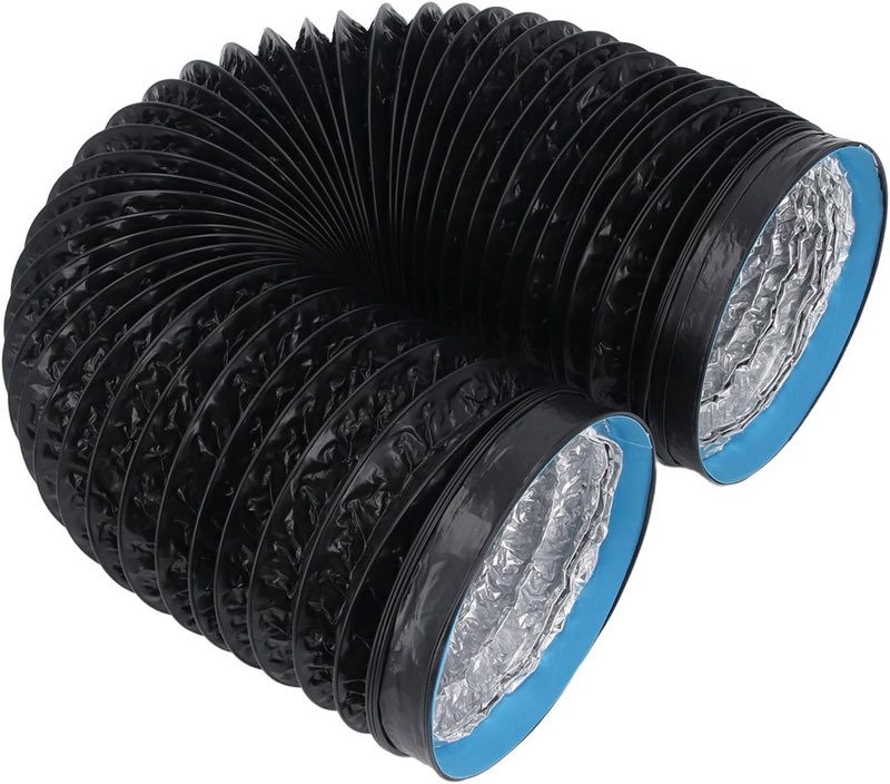 Flexible Aluminum Foil Insulated Ventilation Duct 7in Exhaust Hose Efficient Airflow for HVAC Kitchen Greenhouse