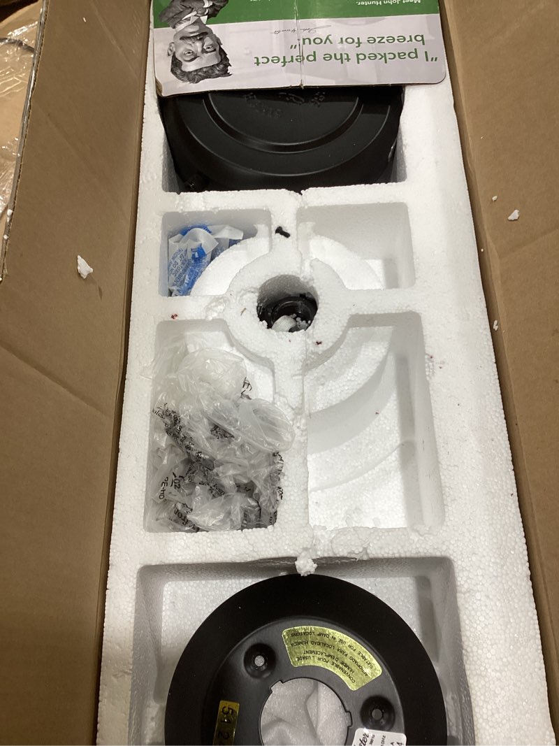 Condition photo showing Good Condition for hunter 52 inch outdoor or indoor ceiling fan no light - black ceiling fan without light, for patio, porch, garage, or living room, standard mount, 3 blades, pull chain - cassius 59264, matte black matte black 52 inch