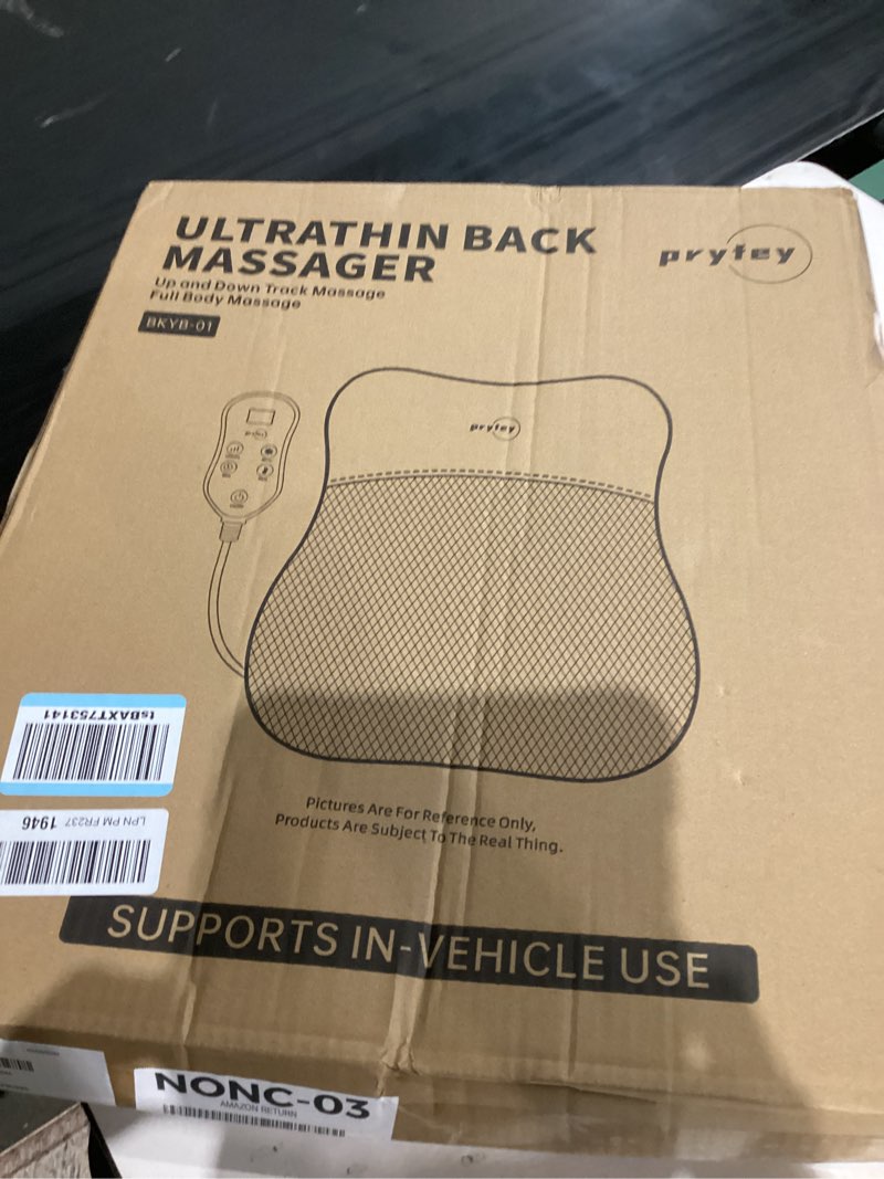 Condition photo showing As Is for Back Massager, Rolling Up and Down Back Massager with Heat, Back Massage 4D Kneading for Pain Relief Deep Tissue, Ultrathin Shoulder Massager Gift for Women Men Parents Christmas