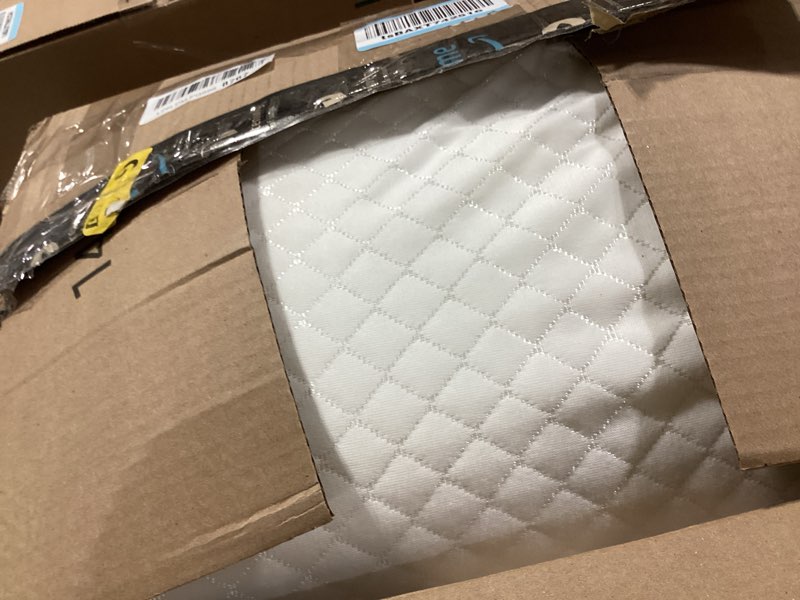 Condition photo showing As Is for baby bassinet mattress, breathable, premium foam, hypoallergenic, non-toxic, oval shaped with removal waterproof cover, 20" x 33" x 2'' white oval 20" x 33"