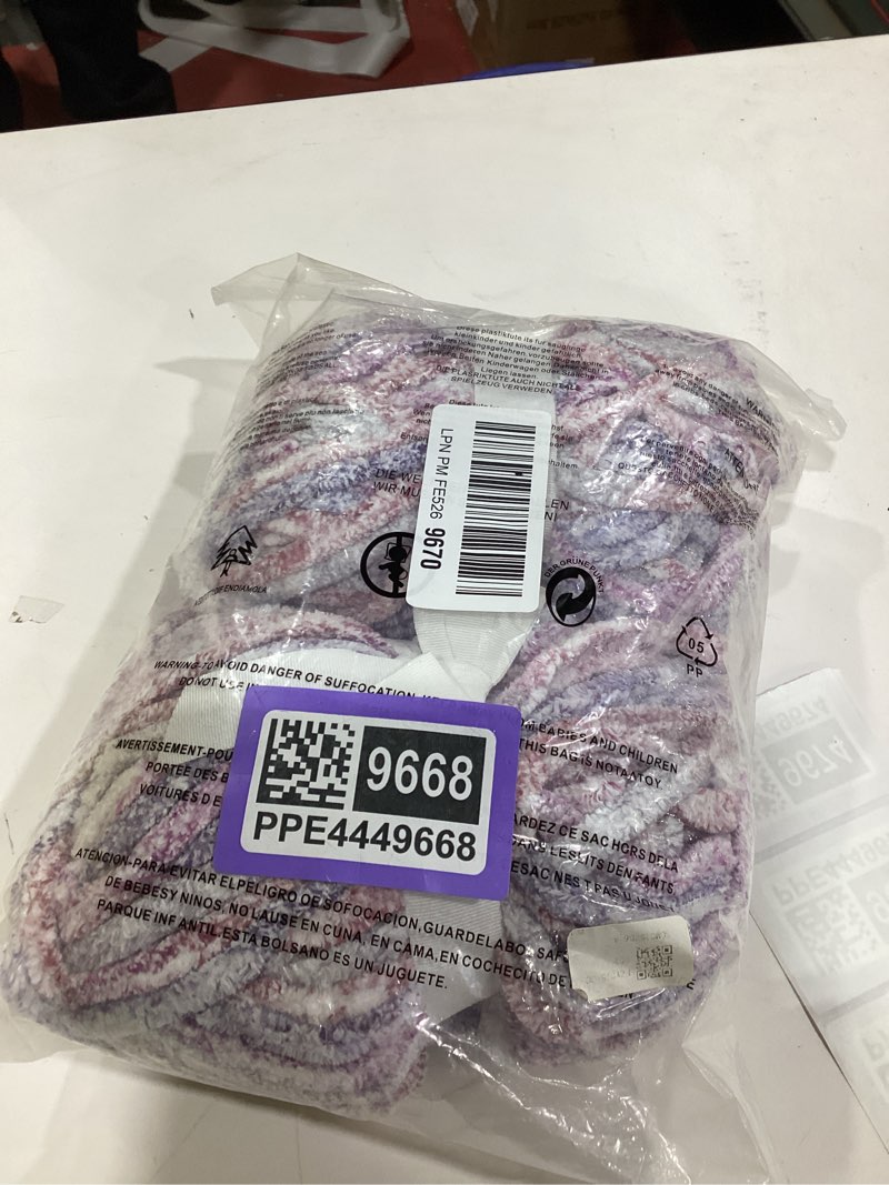 Condition photo showing New/Like New for Crafted By Catherine Chunky Heather Multi Yarn - 2 Pack (49 Yards Each Skein), Purple Multi, Gauge 6 Super Bulky Purple Multi 7 oz/ 2 Pack
