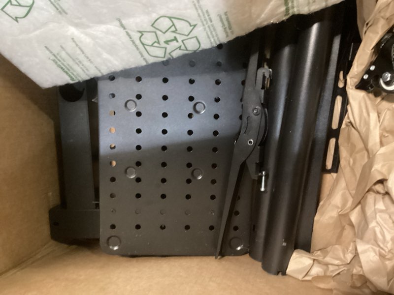 Condition photo showing As Is for perlesmith rolling tv stand on wheels for 32-83 inch screens up to 110lbs, mobile tv cart height adjustable portable outdoor tv stand tilt rolling tv cart with shelf max vesa 600x400mm pstvmc03 32-83 inch basic dual-column