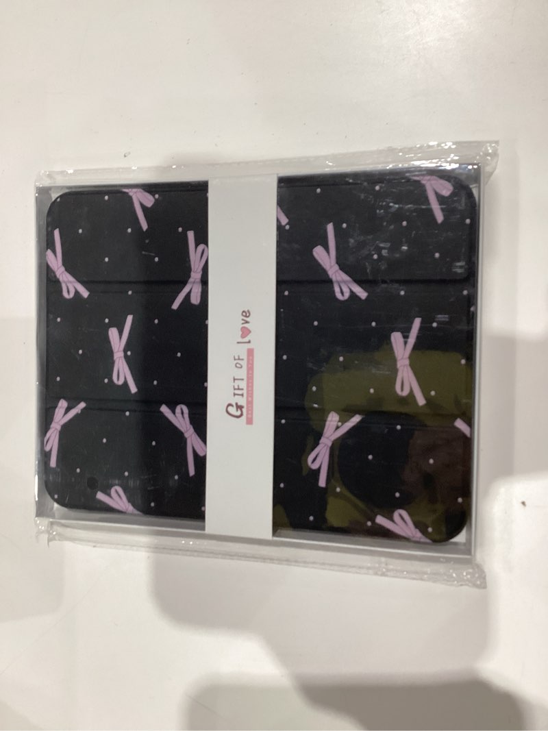 Condition photo showing New/Like New for Girly Pink Bow for iPad (A16) 11th Gen 2025 11-inch/10th Gen 2022 10.9 inch Clear Acrylic Hard Back Hybrid Case,with Pencil Holder Trifold Stand Tablet Cover for Girls Women