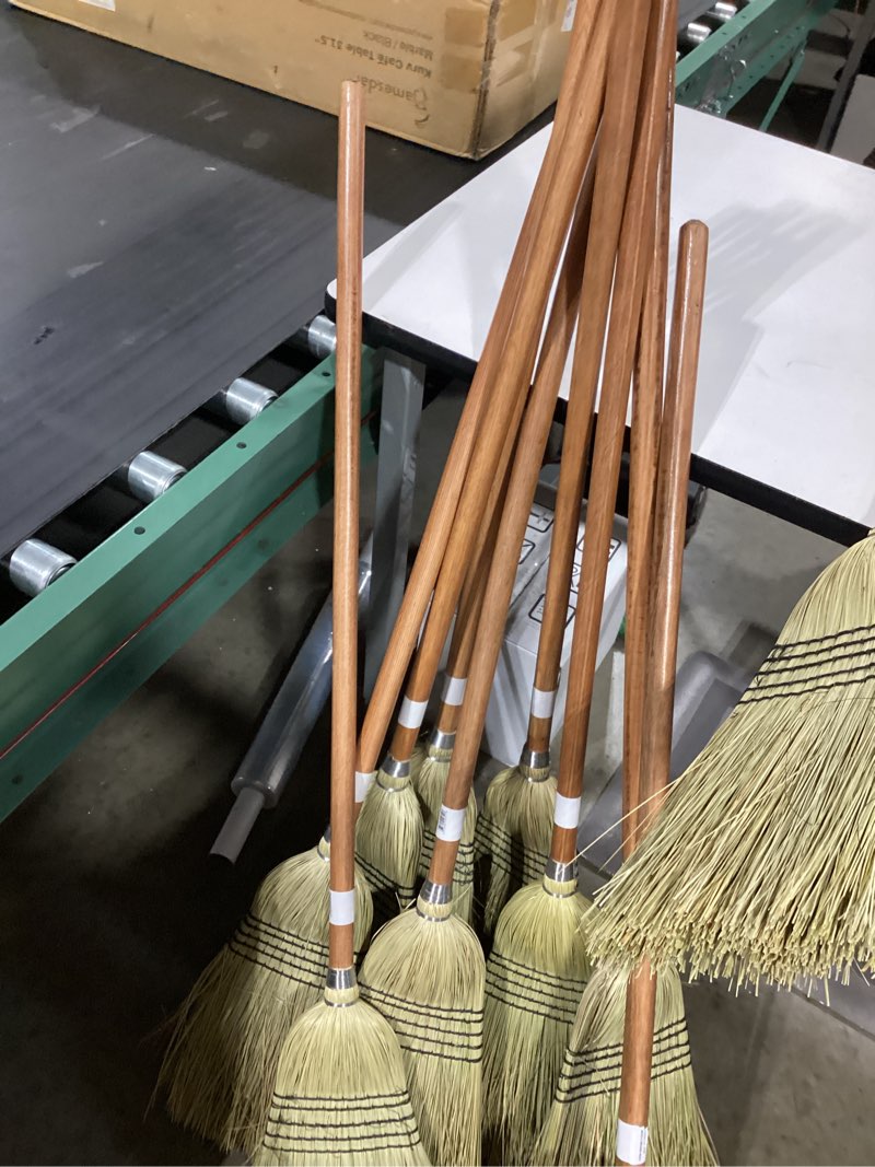 Condition photo showing As Is for 5-stitch warehouse/janitor (#29) - blended corn broom 56" - natural