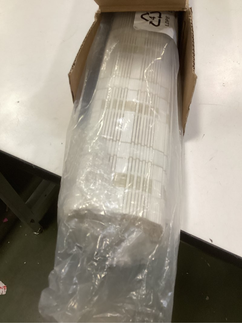 Condition photo showing New/Like New for LazBlinds Cordless Bamboo Blinds, Roll Up Shades for Windows, Light Filtering Hanging Window Blinds, Bamboo Shades for Patio Indoor/Outdoor Porch, 35'' W x 72'' H, Whitewash B Whitewash B 35'' W x 72'' H