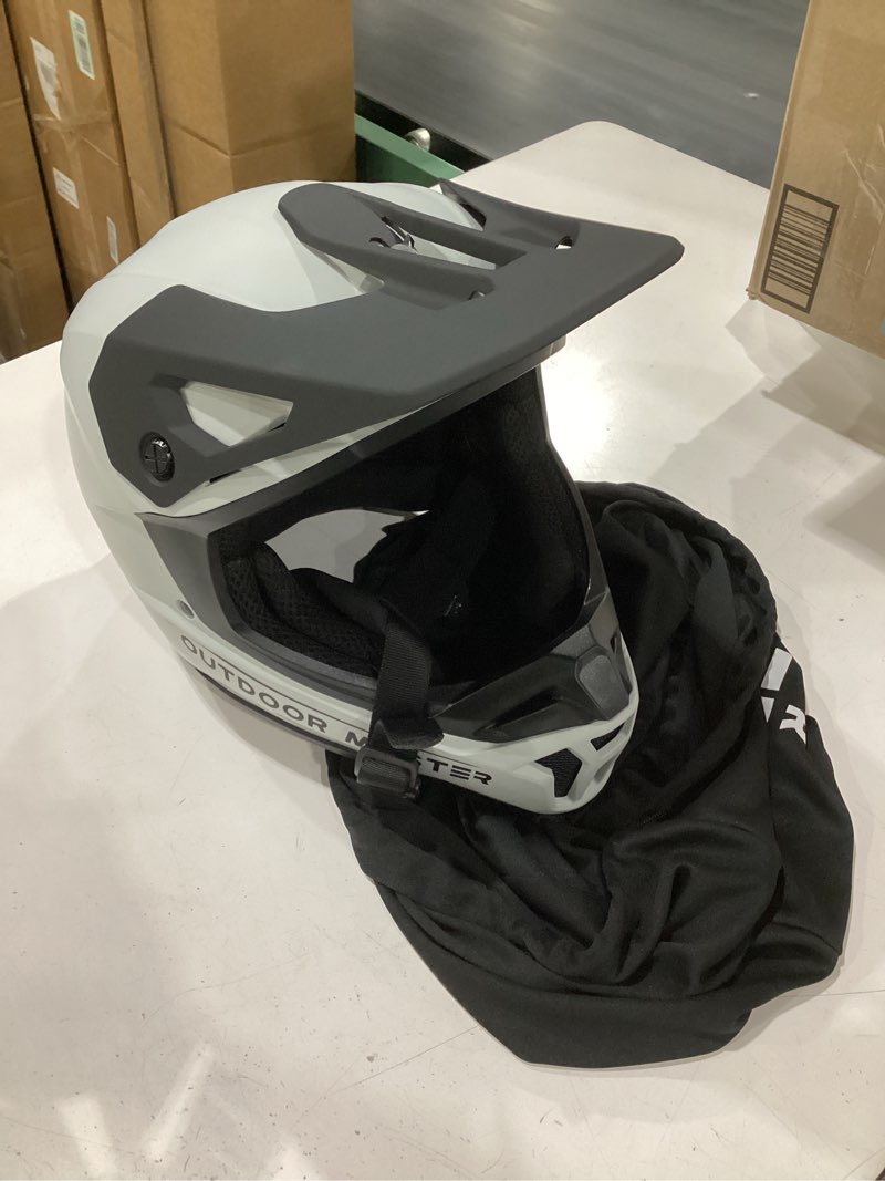 Condition photo showing Good Condition for outdoormaster full face mountain bike helmet for men & women - durable, impact resistant, ventilated, adjustable visor - downhill race bmx mtb helmet