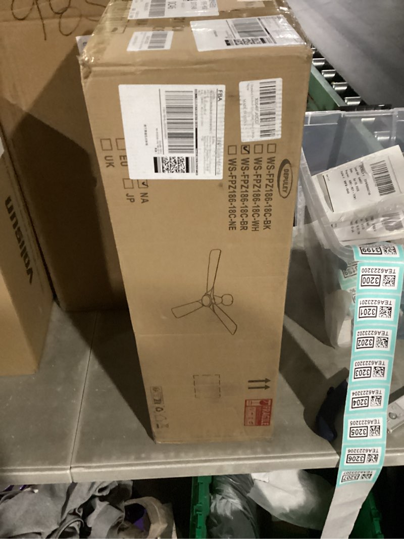 Condition photo showing New/Like New for depuley 52-inch ceiling fans with lights: walnut 3 blade flush mount low profile ceiling fan for bedroom - dimmable indoor outdoor fan with remote app control ultra quiet dc motor timer walnut 52 inch