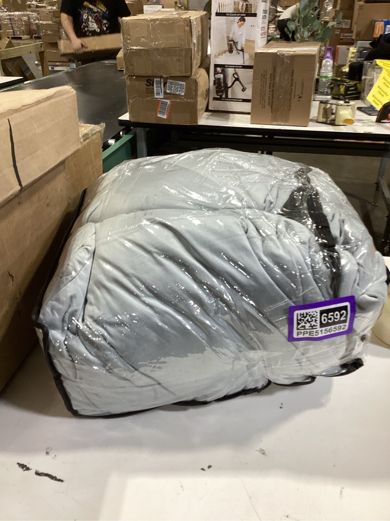Condition photo showing Good Condition for luxury faux fur blanket king size, ultra big grey and black high pile mixed faux fur throw blanket, oversized super warm, fuzzy, elegant, fluffy decoration throws for sofa, couch and bed, 104''x 90'' grey 104'' x 90''