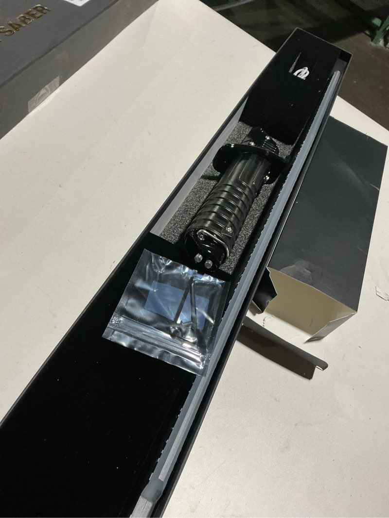 Condition photo showing Good Condition for Darksaber Lightsaber, Dueling Dark Saber Motion Control 39 Sets Sound Effects and 12 Colors Change, Metal Handle Pixel Light Saber for Adults Cosplay Gifts Pixel 39 Sets Sound Effects