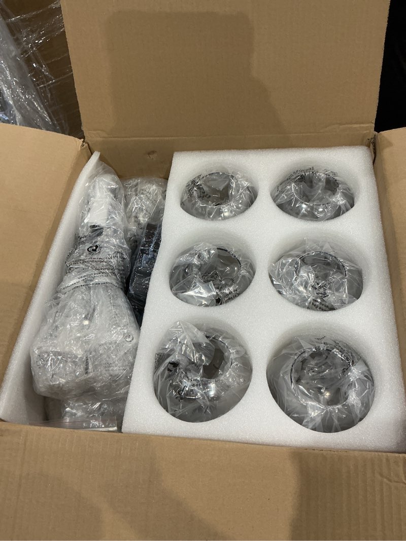 Condition photo showing Good Condition for szxykeji6-lights glass globe sputnik chandelier modern flush mount ceiling light fixture farmhouse lighting for dining room living room bedroom kitchen passageway(balck and gold) black and gold 6 light