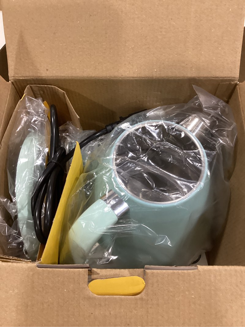 Condition photo showing New/Like New for Hazel Quinn Retro Electric Kettle - 1.7 Liters / 57.5 Ounces Tea Kettle with Thermometer, All Stainless Steel, 1200 Watts Fast Boiling, BPA-free, Cordless, Automatic Shut Off - Mint Green