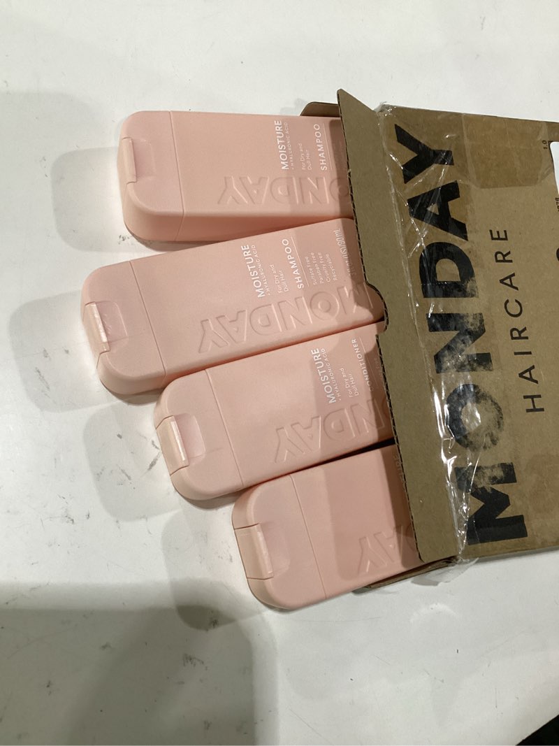 Condition photo showing Good Condition for monday haircare moisture shampoo + conditioner with hyaluronic acid & shea butter for dry & dull hair 90 ml (dual set)