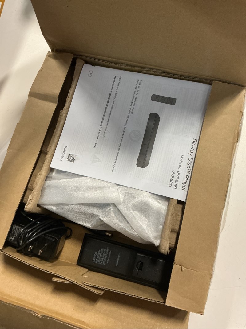 Condition photo showing Good Condition for panasonic blue ray player with full hd picture quality and hi-res dolby digital sound, dmp-bd84p-k blu ray dvd player, black