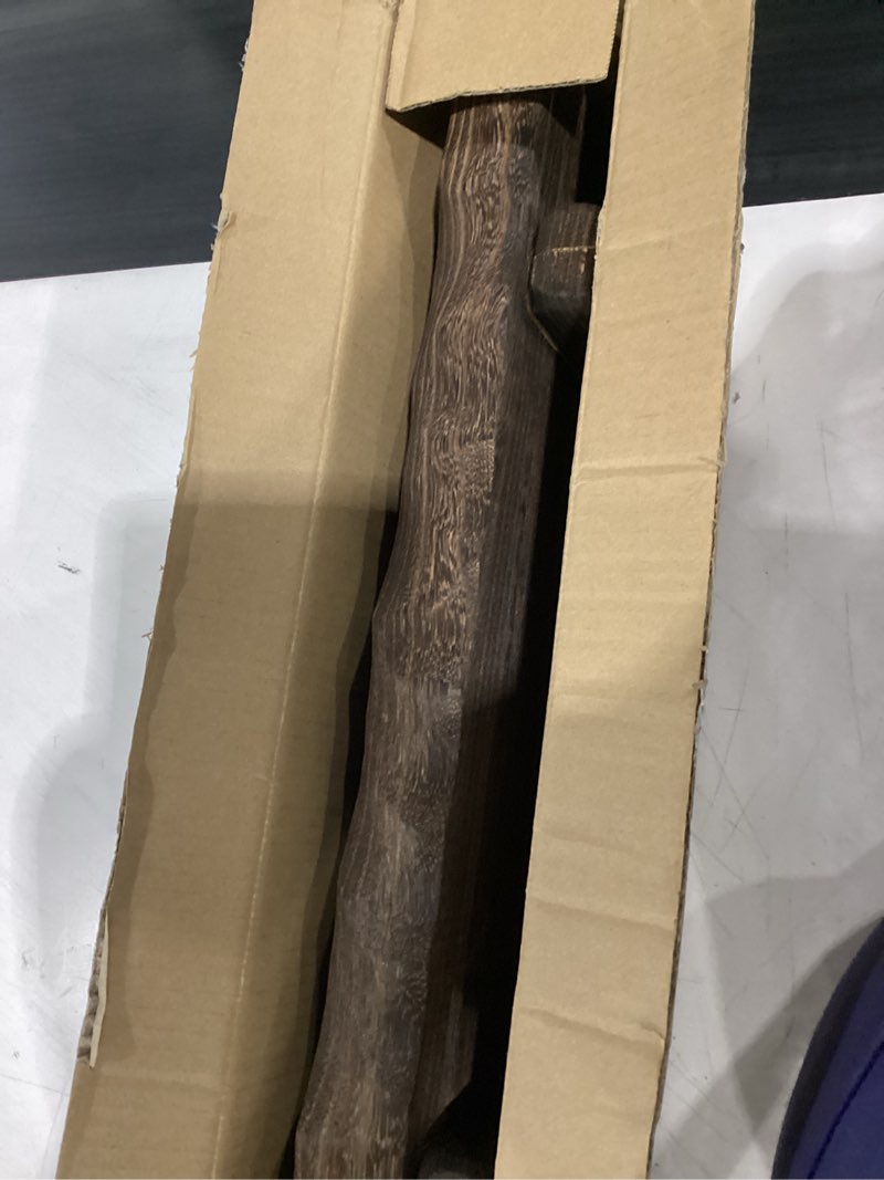 Condition photo showing Good Condition for 22 x 9 inch large decorative found wood board farmhouse wood riser pedestal stand for kitchen bathroom counter, rustic wooden board for plant, jewelry, vanity, candle