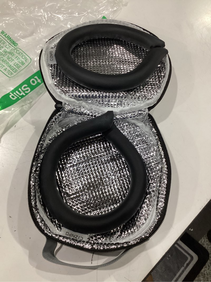 Condition photo showing Good Condition for 2-pack reusable neck cooling tubes with insulated bag – fast freeze ice neck wraps for hot weather, sports & outdoor use, eco-friendly ice ring for instant cooling relief size m (black, set of 2)