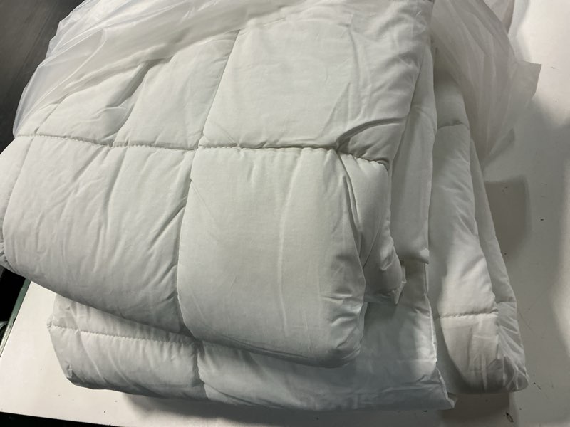 Condition photo showing Good Condition for lightweight european linen box quilt, full/queen, white
