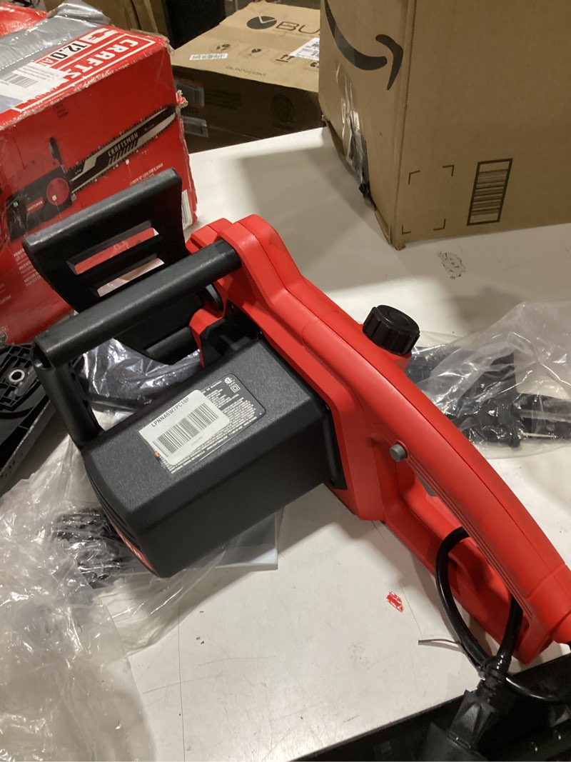 Condition photo showing As Is for craftsman electric chainsaw, 16 inch, 12 amp corded chain saw electric, ergonomic, powerful motor (cmecs600)