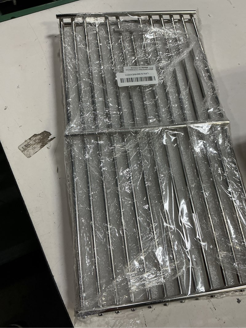 Condition photo showing Good Condition for safbbcue 97888 grill grates for monument grill 24633 13892 17842 24367 35633 41847ng grill replacement parts, stainless steel cooking grids for monument 35633r 35633b d405 d425 4-burner accessories stainless steel 17.72" x 28.35" for monument