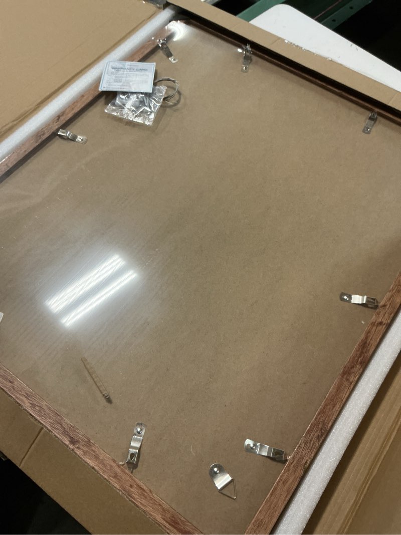 Condition photo showing New/Like New for irahmen 20x24 picture frame set of 2 with plexiglass, wood brown rustic poster frame for wall mounting display 16x20 picture with mat or 20 x 24 without mat rustic brown 20x24
