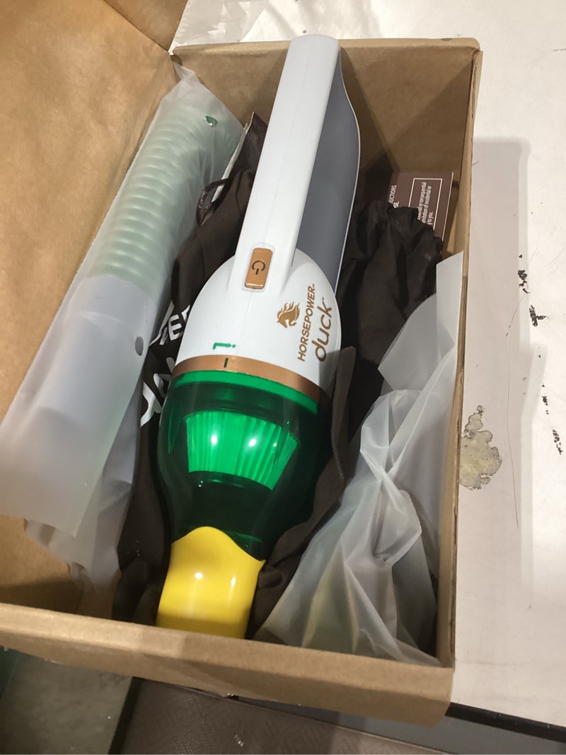 Condition photo showing Good Condition for horsepower duck compact cordless vacuum, ultra-powerful upgraded battery for extra-long run time, as seen on tv, strong suction, easy to store, portable & rechargeable. home & auto (duck gold) extra battery life