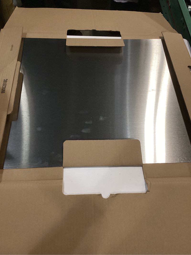 Condition photo showing Good Condition for Broan Backsplash Range Hood Wall Shield for Kitchen, Reversible Stainless Steel