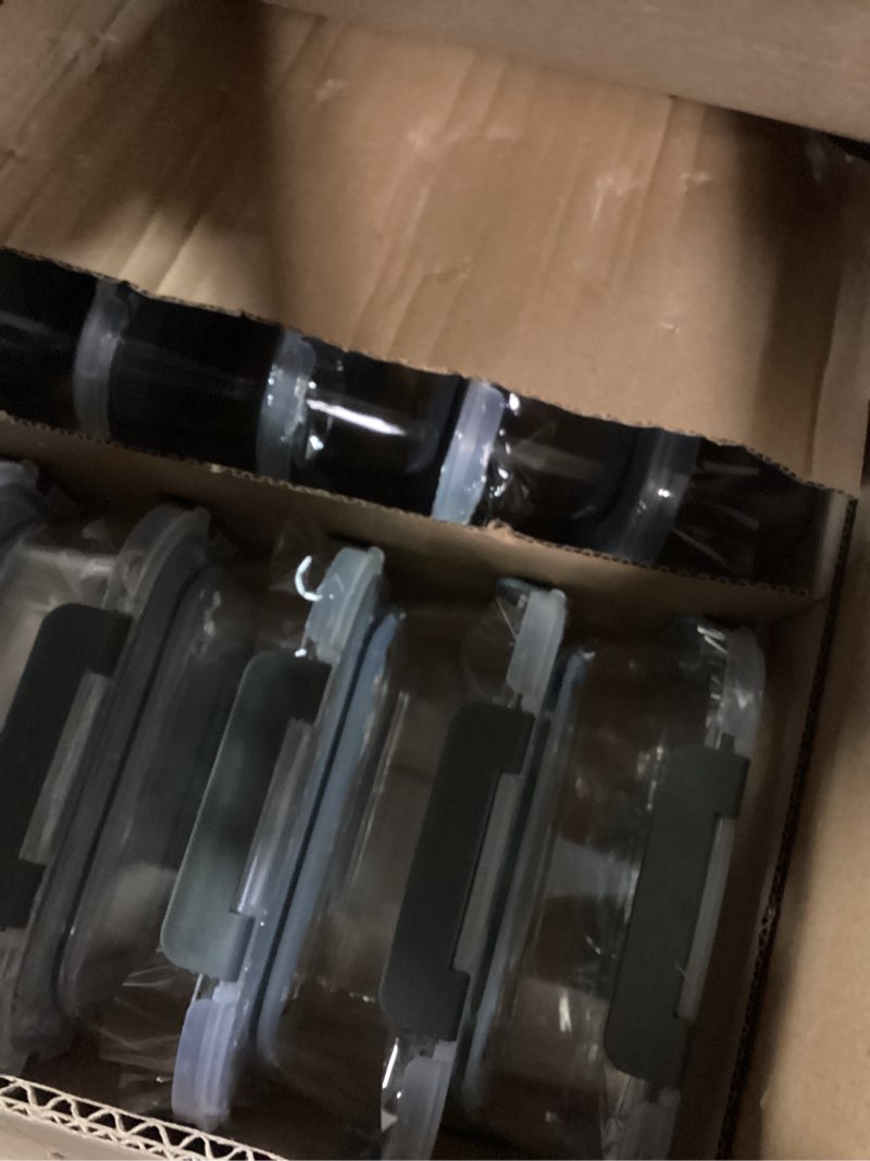 Condition photo showing New/Like New for KOMUEE 10 Packs 30 oz Glass Meal Prep Containers,Glass Food Storage Containers with Lids,Airtight Lunch Bento Boxes,Microwave,Freezer and Dishwasher,Gray