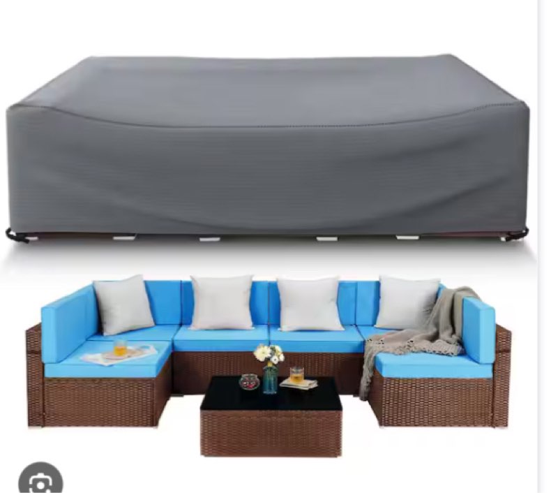 Waterproof Patio Furniture Cover Heavy-Duty Protection Multiple Sizes Windproof 128"x84"x28"