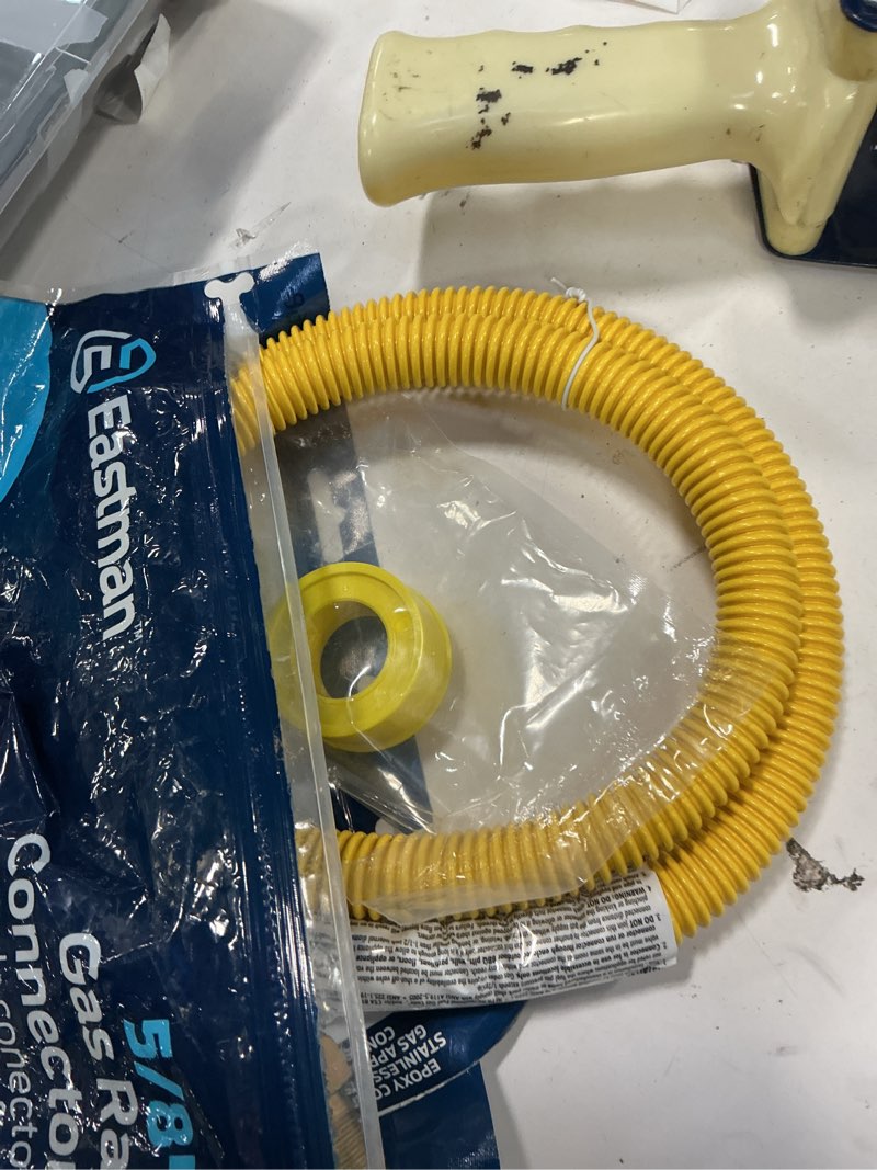 Condition photo showing Good Condition for 48" Flex Gas Line, Gas Dryer Connector Kit, Stove/Water Heater/Dryer Gas Line with Connectors 1/2" MIP 1/2"FIP 3/4"MIP, 5/8 in.OD(1/2 in. ID?Coated Corrugated Stainless Steel Tubing 48 in