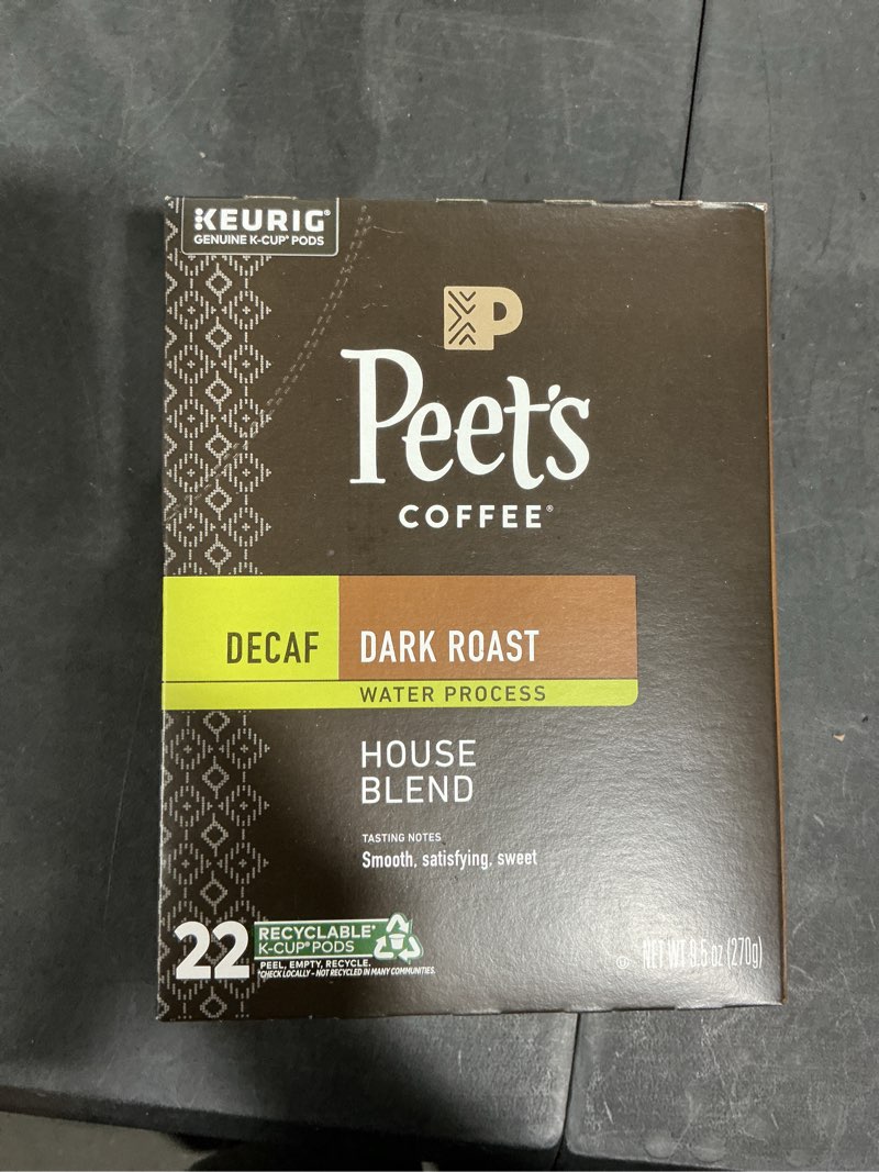 Condition photo showing New/Like New for Peet's Coffee Decaf House Blend Coffee Single-Serve K-Cup, 2.8 Oz, Carton Of 22 Decaf House Blend 22 Count (Pack of 1)