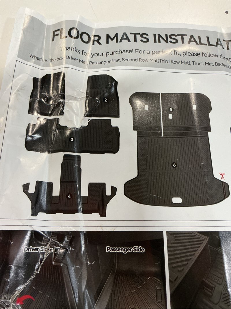similar floor mats compatible with hyundai palisade 2026 7 seats(only fuel),all weather protection duarble tpe cargo liner with backrest mats accessories compatible with hyundai palisade 2026 fuel for palisade gas 2026 7seats