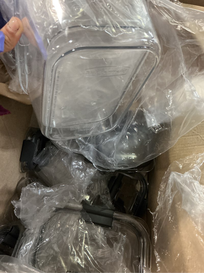 Condition photo showing Good Condition for Rubbermaid Brilliance BPA-Free Airtight Food Storage Containers, 24-Piece Set, Easy for Meal Prep, Lunch & Leftovers Set of 12 Assorted Containers