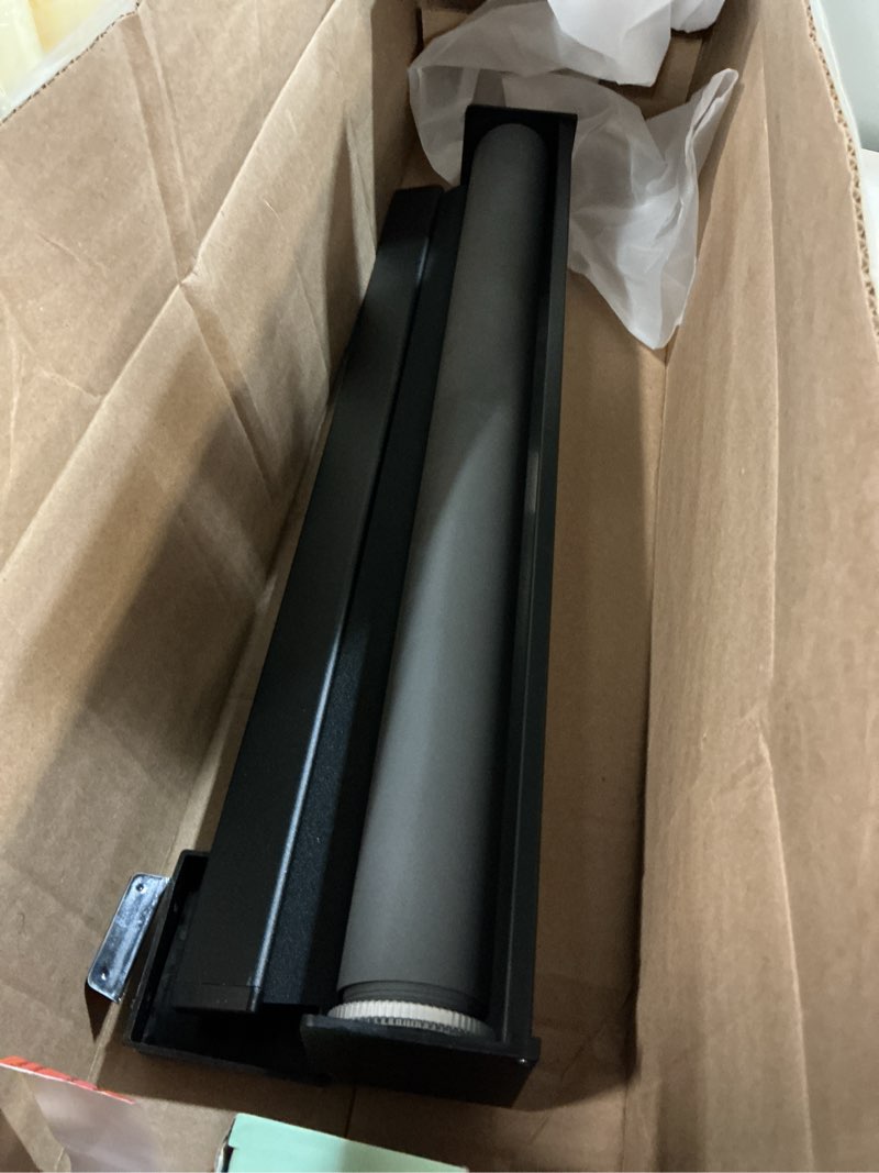 Condition photo showing As Is for cordless blackout roller shades blinds for windows free-stop,pull down room darkening with valance,thermal insulated woven fabric window door blinds for home,office,black 20" w x 72" h 20"w x 72"h black