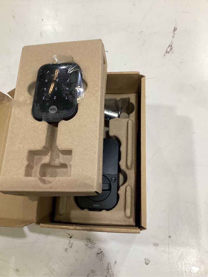 Condition photo showing As Is for yale assure lock 2 smart deadbolt with wi-fi & keypad - black suede keyless entry door lock with app control, code entry & remote access - secure electronic door deadbolt, yrd450-wf1-bsp black suede wi-fi touchscreen - no key