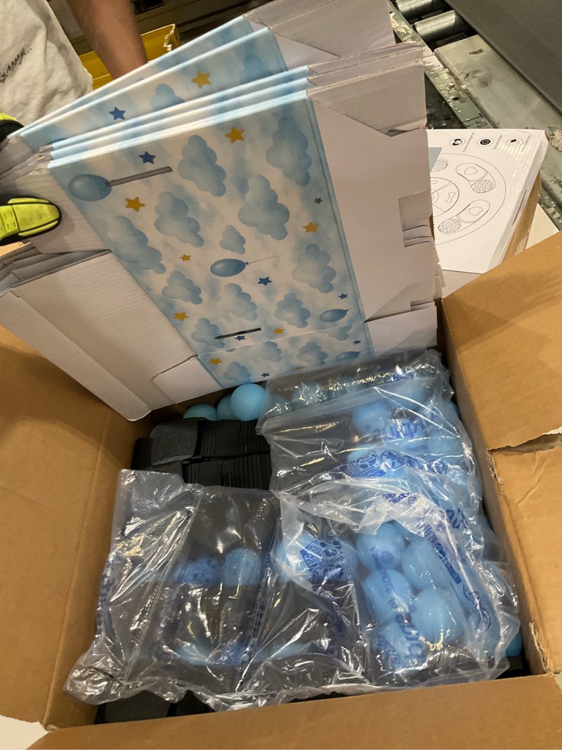 Condition photo showing As Is for spakon blue teddy bear diaper raffle box