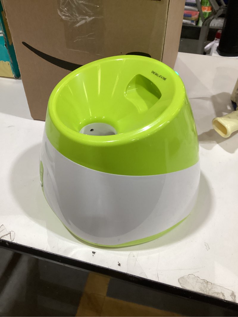 Condition photo showing As Is for Elevon Automatic Dog Ball Launcher, Indoor/Outdoor Interactive Dog Toy with Three Ranges, Includes 6 Mini Tennis Balls and a Data Line, Suitable for Small and Medium-Sized Dogs, Green Green Medium Machine, 6 Balls