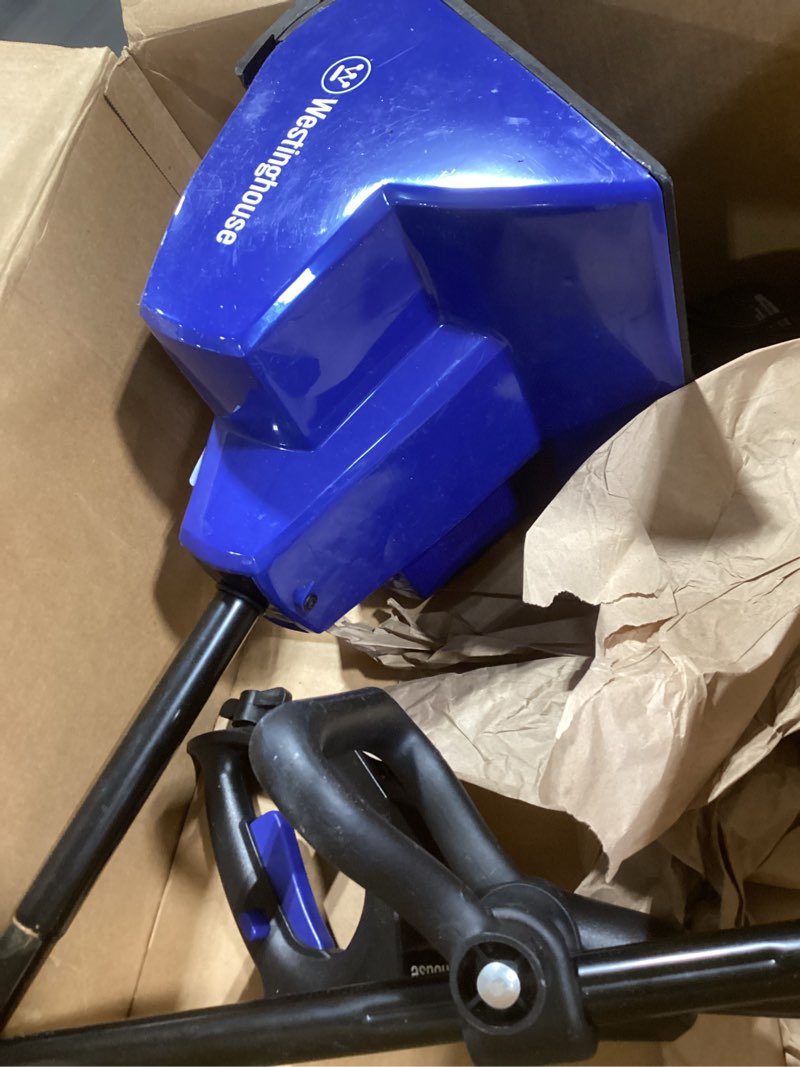 Condition photo showing As Is for Westinghouse WSnow11S 24V Cordless Snow Shovel 11 Inch Kit, 24V 4Ah Battery, Fast Charger, Electric Snow Shovel with 20ft Throwing Distance, Plows 75lbs/min, Compatible with Snow Joe Batteries 11 Inch with Battery/Charger