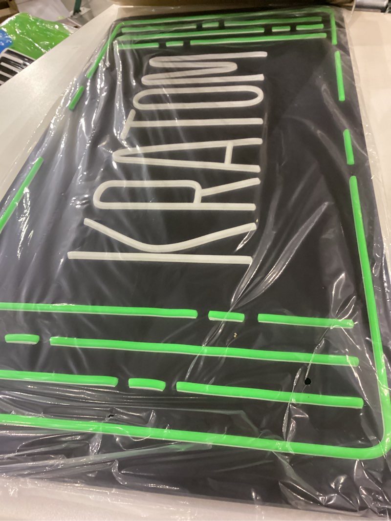 Bright 'Kratom' LED Sign by SMOKE SHOP LED Color :White+Green Size 35x17 Inches