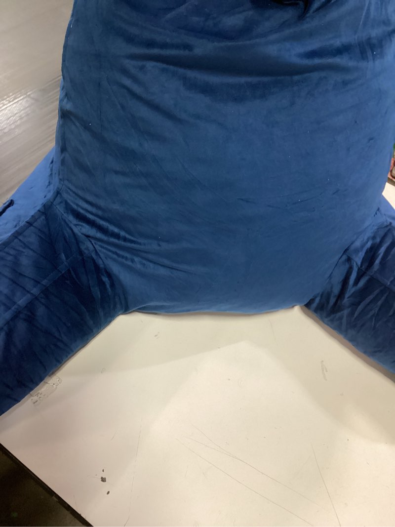 Condition photo showing Good Condition for RRPETHOME Reading Pillow for Bed Adult, Back Support Pillow with Arms, Back Rest Pillow for Sitting in Bed, Floor Pillow with Pockets and Removable Washable Cover. (Navy Blue)