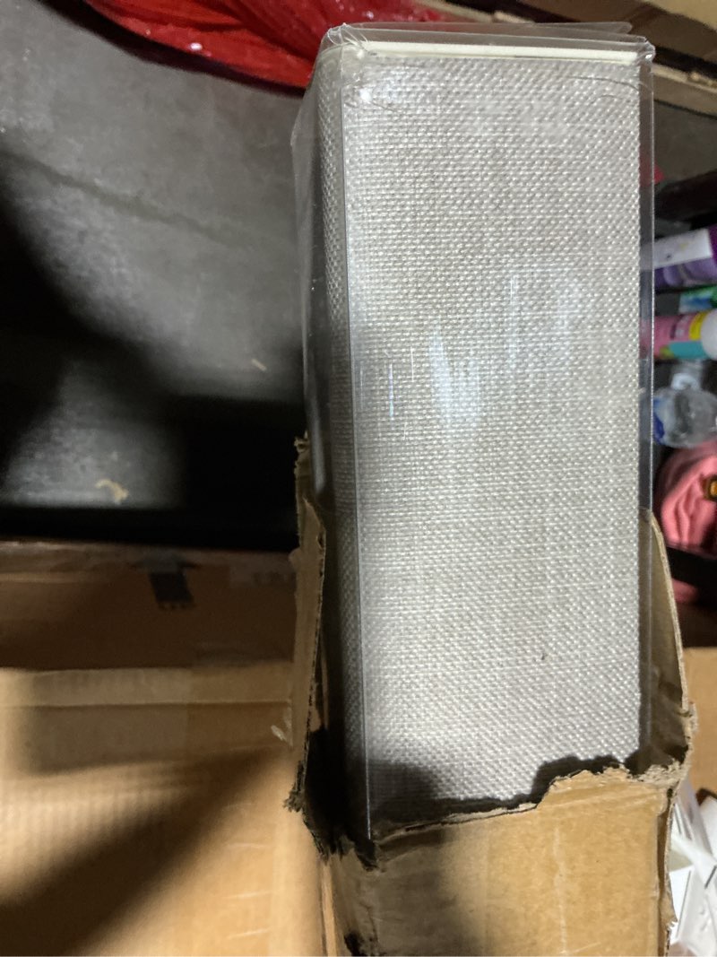 Condition photo showing As Is for extra wide blackout roller shades free-stop cordless blinds for large window bedroom living room dining, linen blackout thermal insulated shades with valance, room darkening neutral blinds for home burlywood birch 72"w x 72"h