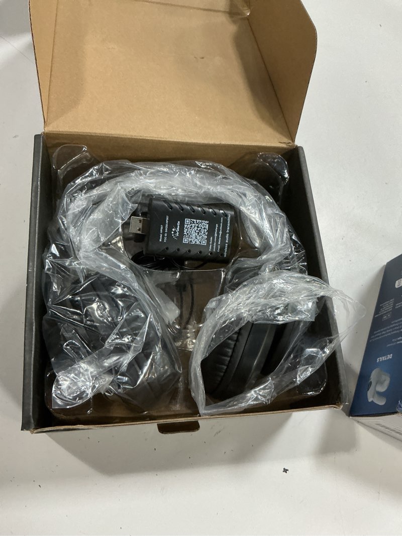 Condition photo showing New/Like New for wallarge wireless headphones for tv watching, comfortable for seniors with bluetooth 5.3, easy setup headphones with usb transmitter, 25 hours play and no audio delay