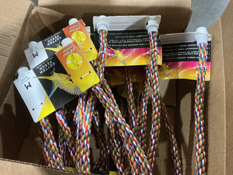 Condition photo showing Good Condition for (Bidding on 11) Featherland Paradise Cotton Perch .75\" diameter