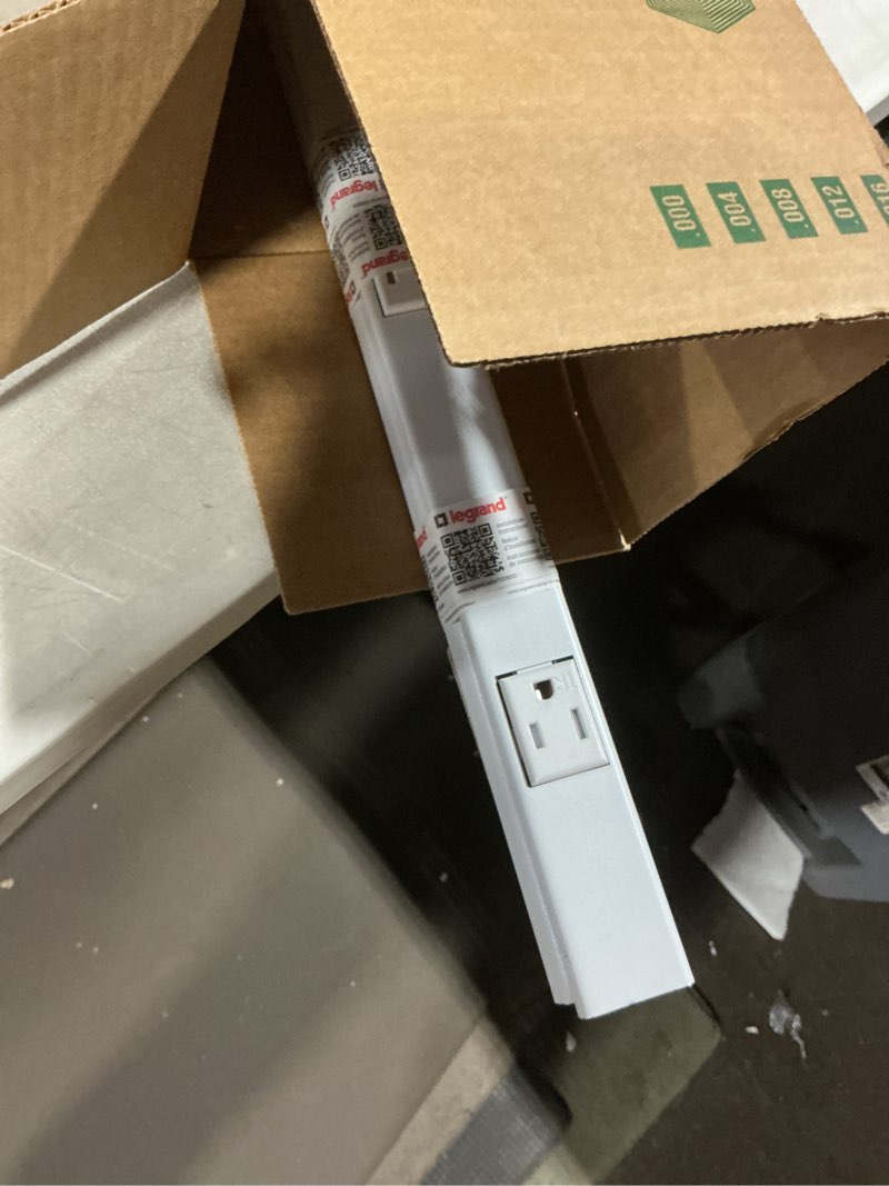 Condition photo showing As Is for Legrand Wiremold WH20GB306TR Plugmold 2000 Series 3 Foot Hardwired Power Strip with 6 Tamper Resistant Outlets, White