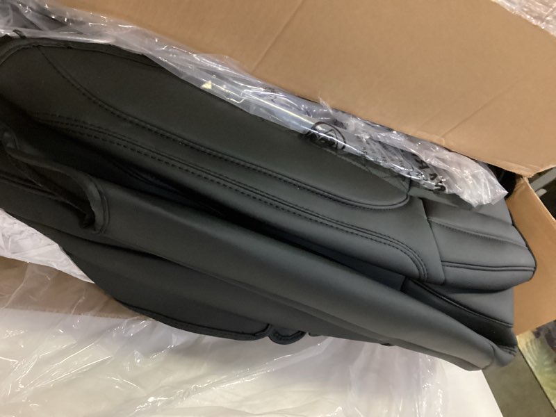 Condition photo showing Good Condition for for Jeep Wrangler Seat Covers 4Door JL 2018 2019 2020 2021 2022 2023 2024 2025 2026, Custom Fit Car Seat Cover Full Set, Luxury Waterproof Leather Seat Protectors, Black, W/O Rear Cup Holder Black JL 18-26 4Door Without Rear Cup Holder