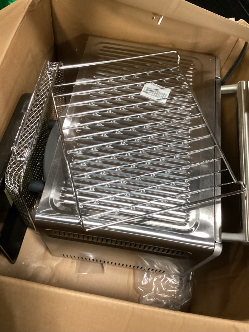 Condition photo showing As Is for breville smart oven air fryer compact, brushed stainless steel