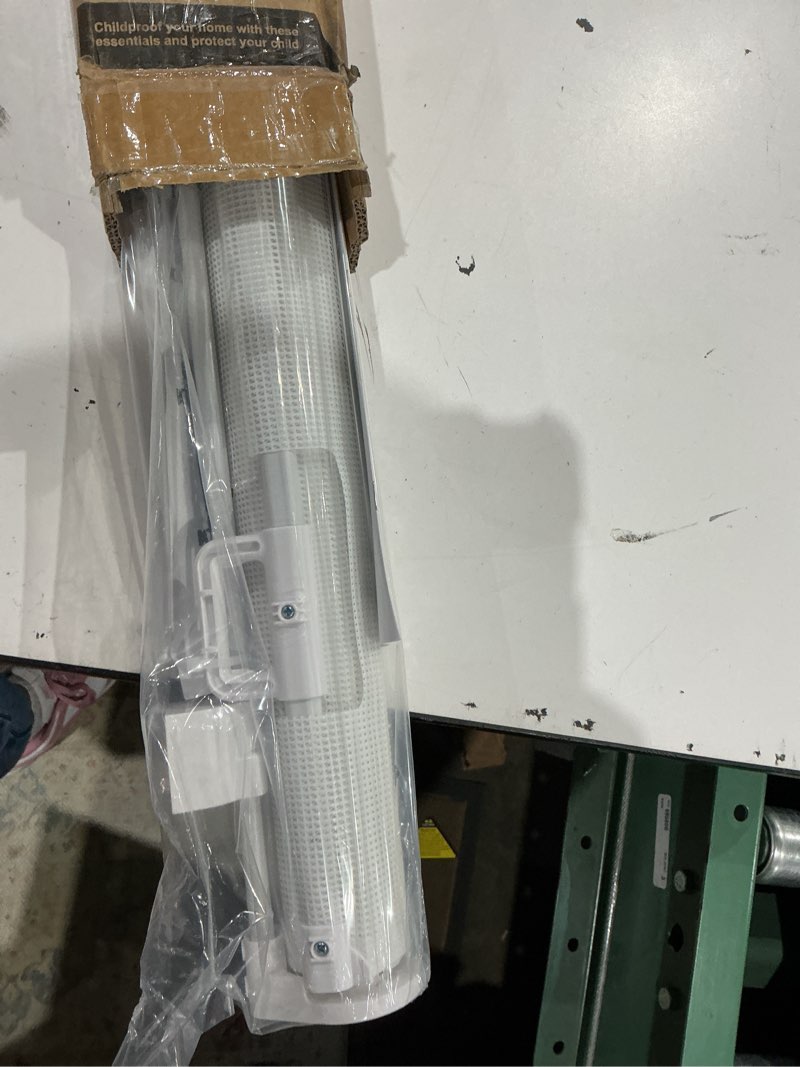 Condition photo showing Good Condition for 59 inch retractable baby gates 42 inch tall, retractable gate with reinforced strip design to prevent crawling through, 5 ft retractable dog gate for stairs, doorways, hallways, indoor/outdoor white 42" tall x 59" wide