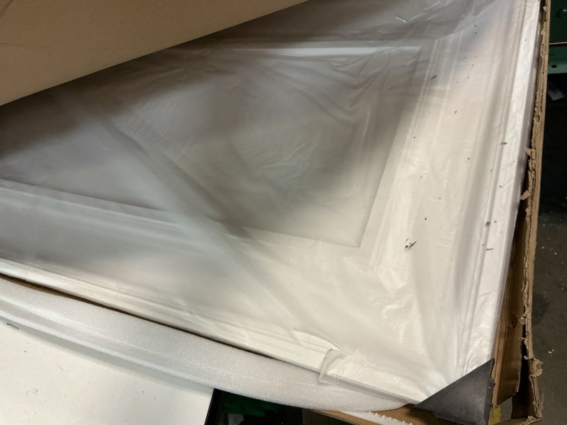 Condition photo showing Good Condition for art3d 12-pack drop ceiling tiles 2x4 ft, pvc decorative ceiling covering panels for basement kitchen bathroom, 24x48 inch, cover 96 sq. ft, smooth white smooth white 24x48 inch