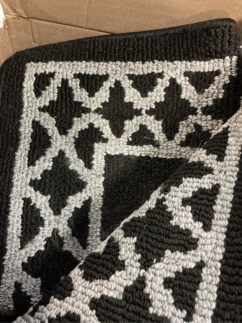 Condition photo showing As Is for Nautica – Black Runner Rug | Indoor Runners for Hallways and Entry Rugs| Non-Slip and Non-Skid Entry and K