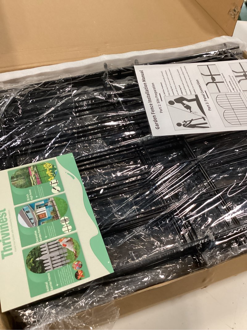 Condition photo showing New/Like New for decorative garden fence 17in x20ft, 20 pack rustproof metal no dig fence animal barrier for dog, arched flower bed edging ornamental wire border panel fencing for yard patio outdoor decor black 20 panels-17in(h)x20ft(l)